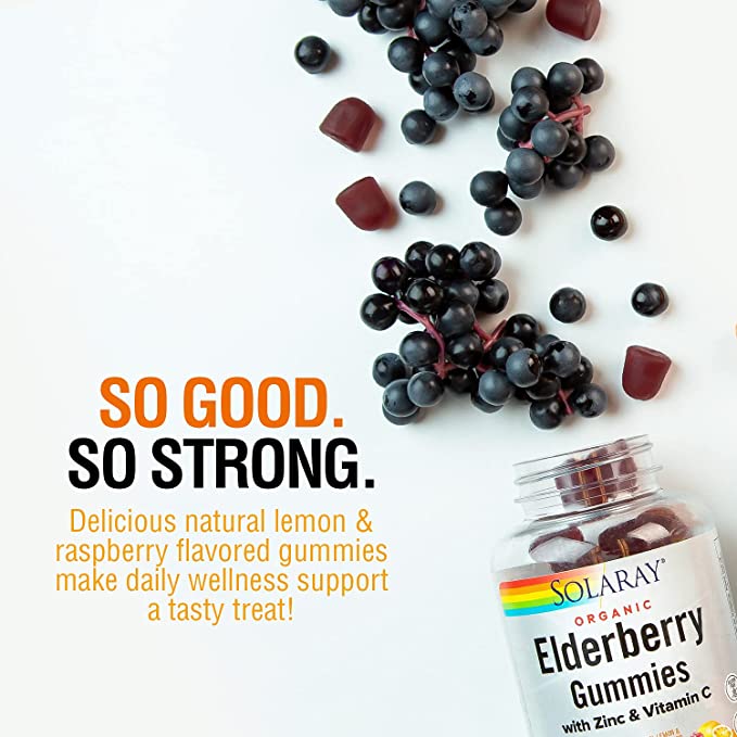 Organic Elderberry Gummies w/Zinc & Vitamin C | Healthy Immune System Support