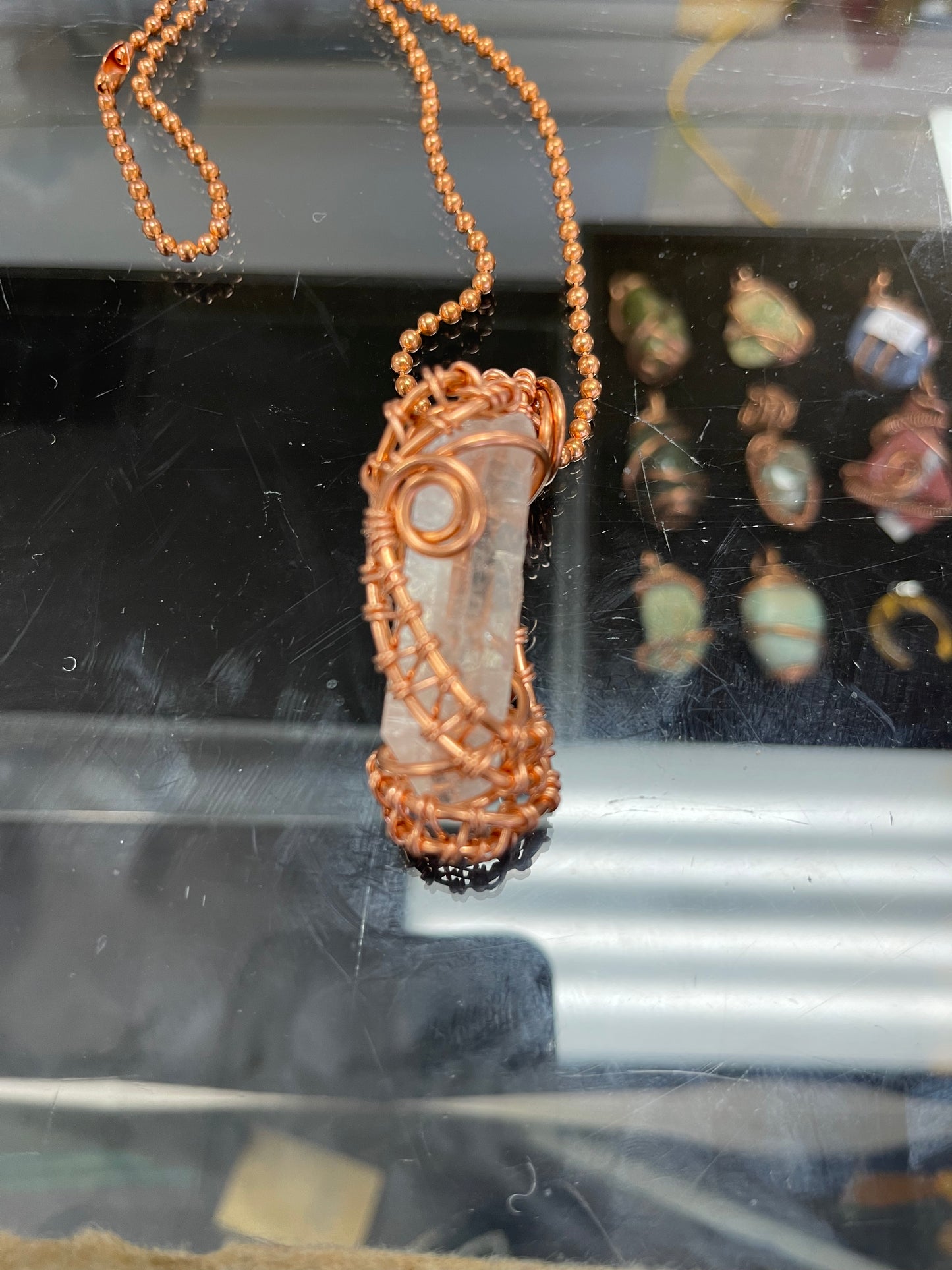 Clear Quartz Crystal Copper necklace