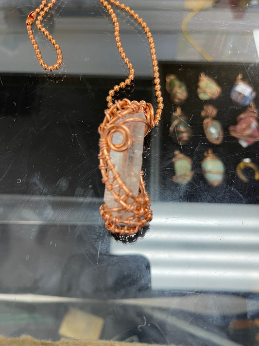 Clear Quartz Crystal Copper necklace