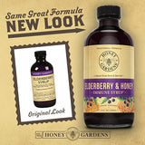 Honey Gardens Elderberry Syrup with Apitherapy Raw Honey, Propolis & Elderberries