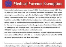 Medical Vaccine Exemption