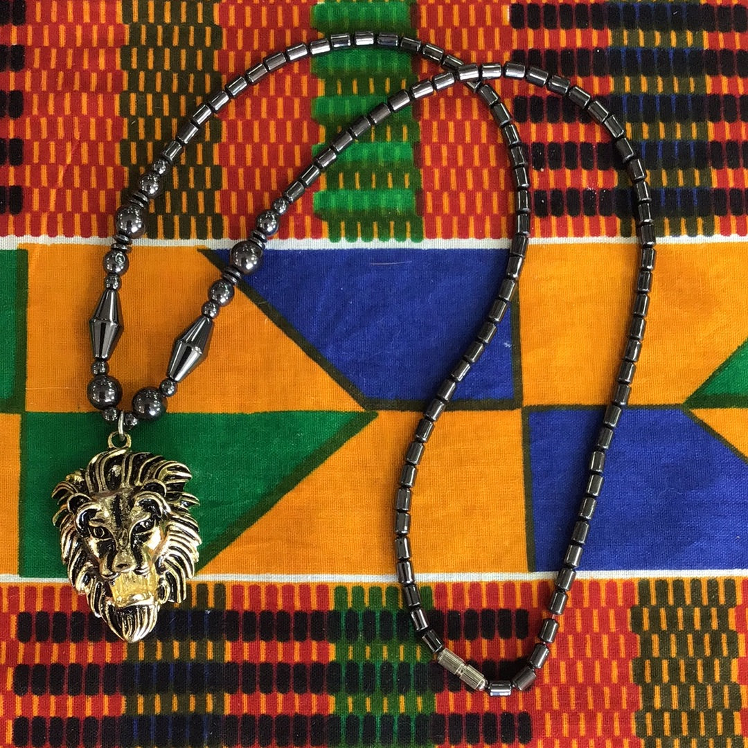 Hematite Lion Necklace