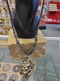 Hematite Lion Necklace