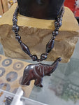 Hematite Elephant Necklace