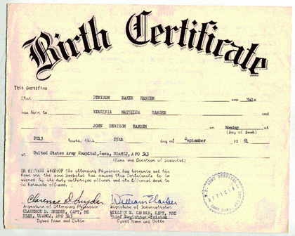 Status Correction/Birth Certificate