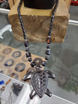 Hematite Turtle Necklace